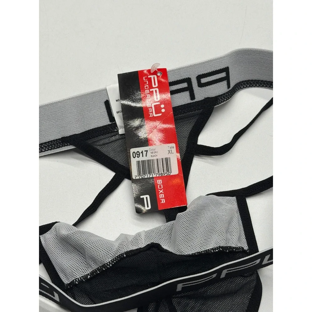 PPU UNDERWEAR Men's Black Mesh Jockstrap Thong Underwear Size XL‎ NWT